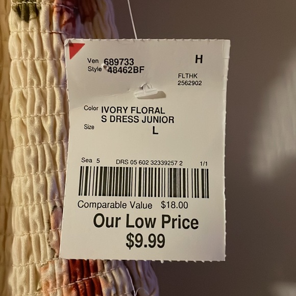 Ivory Floral Junior Dress - Picture 2 of 2